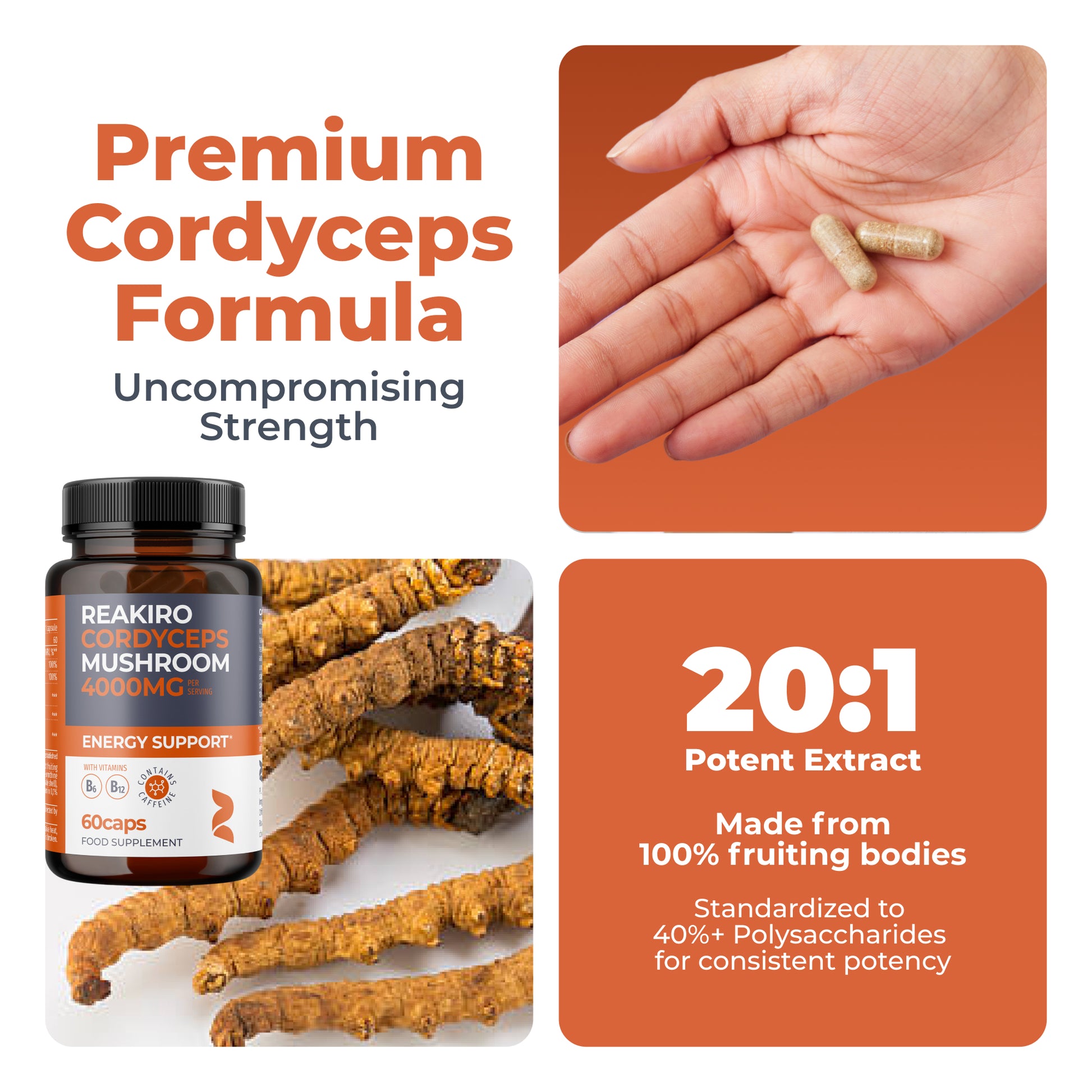 Cordyceps Mushroom 4000mg 60caps