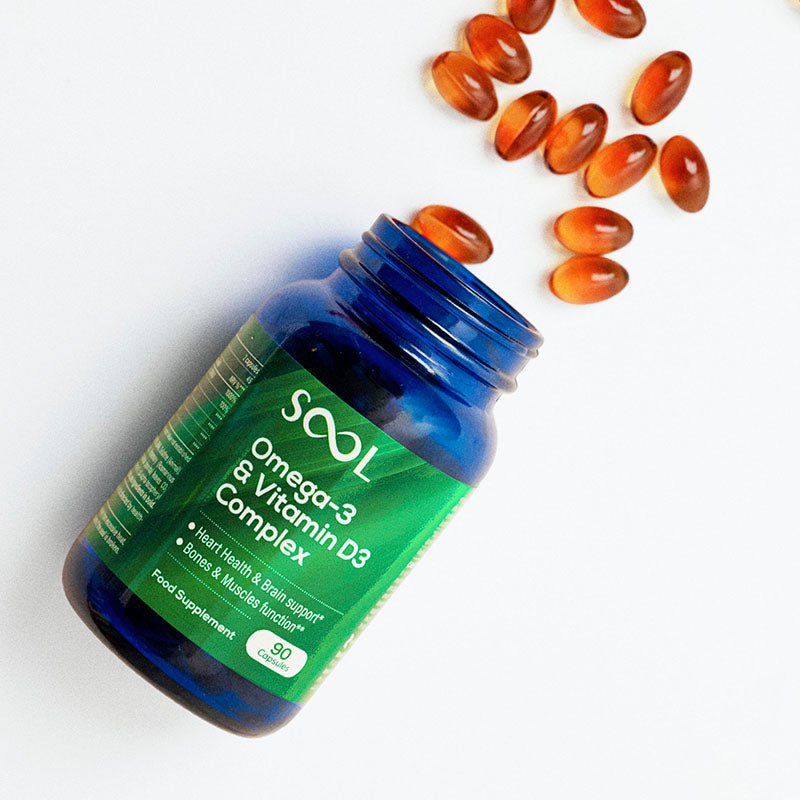 SOOL Omega-3 & Vitamin D3 Complex Soft Gel Capsules, 90pcs